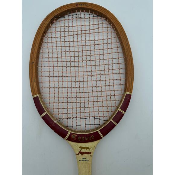 Vtg wood tennis racquet Don Budge leather collectable Airbnb Staging decor VRBO - Picture 9 of 15